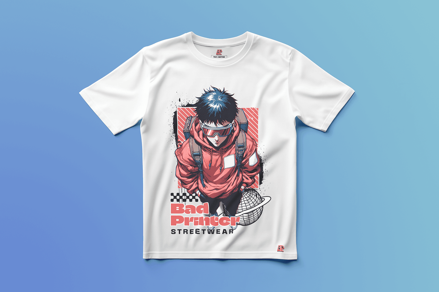 Boy Editionの白いグラフィックTシャツ（正面）