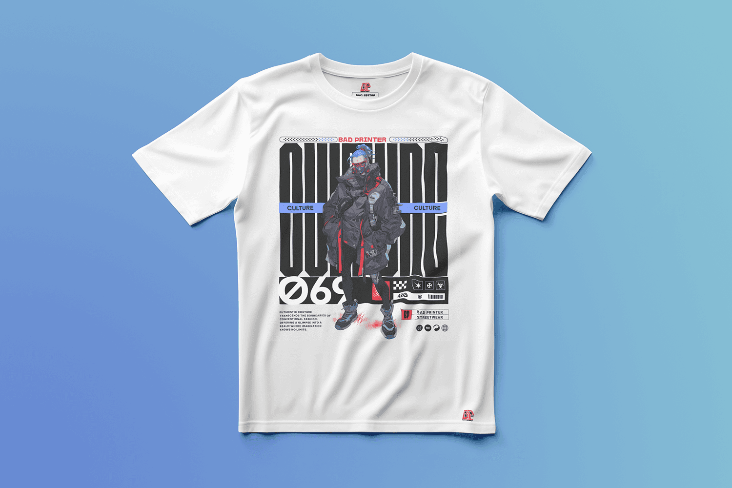 Culture Editionの白いグラフィックTシャツ（正面）