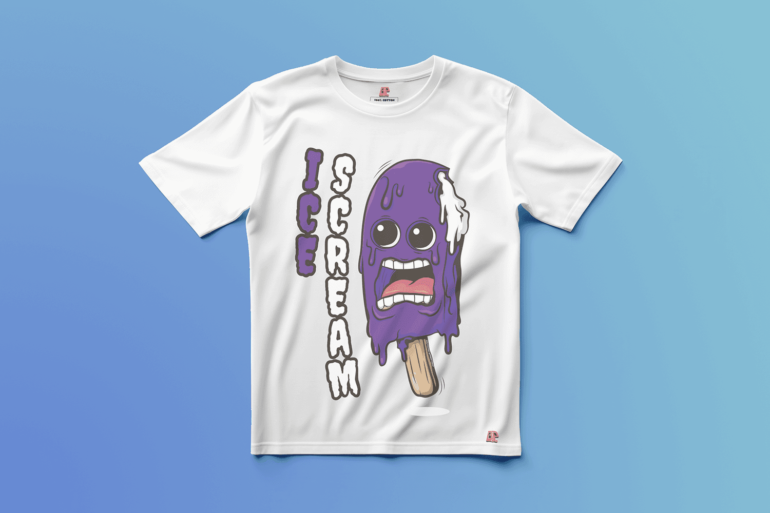 Ice Cream 2 — Second Scoop Editionの白いグラフィックTシャツ（正面）