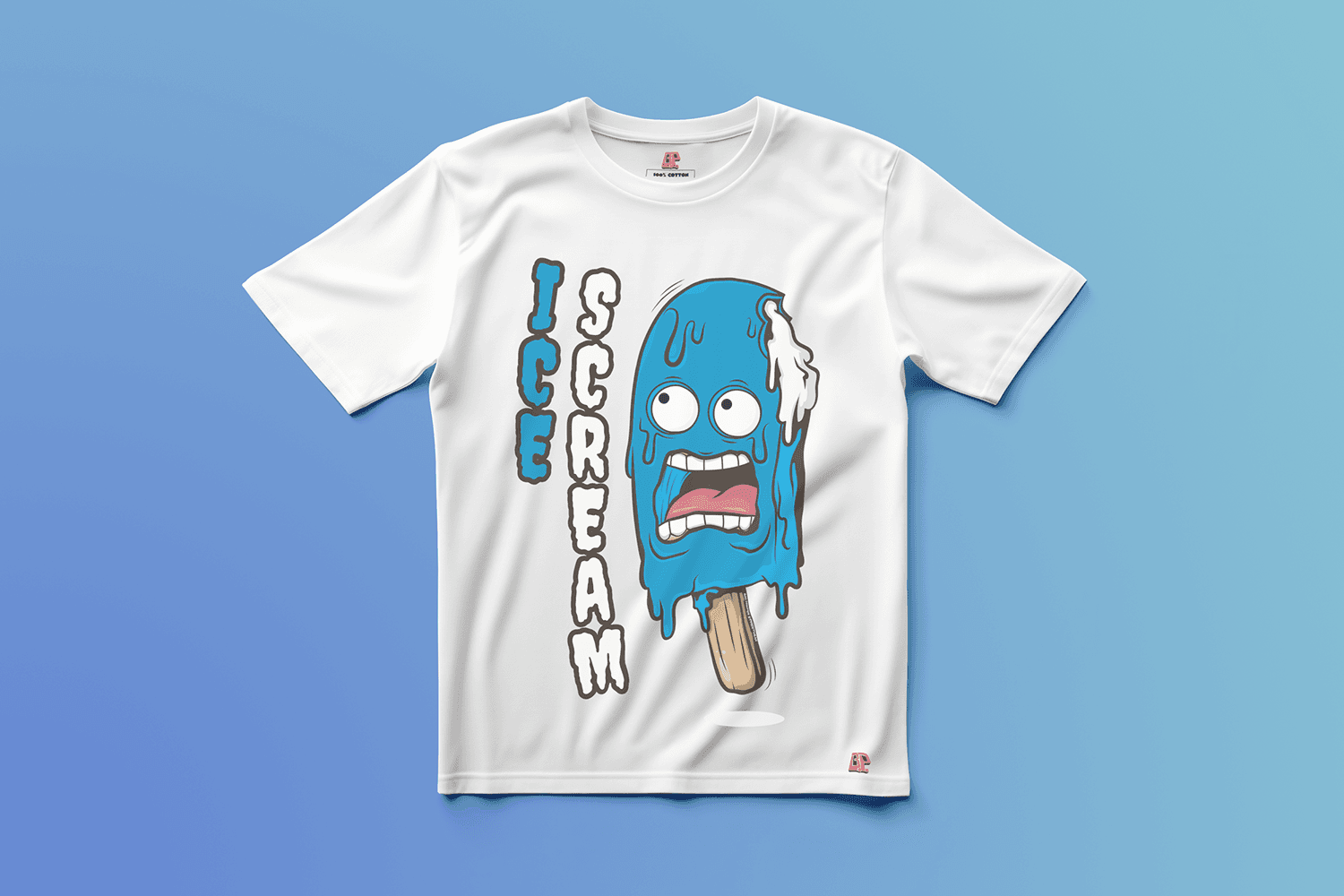 Ice Cream 3 Editionの白いグラフィックTシャツ（正面）