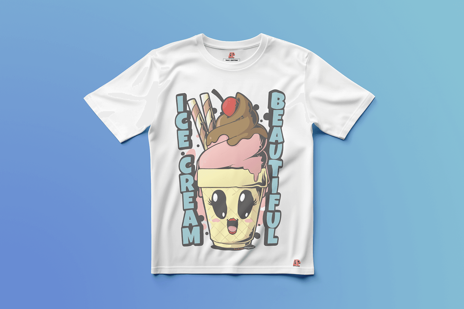 Ice Cream 1 — Archive Cut Editionの白いグラフィックTシャツ（正面）