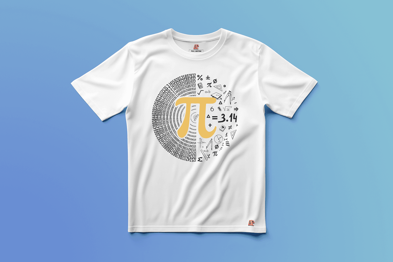Pie Editionの白いグラフィックTシャツ（正面）