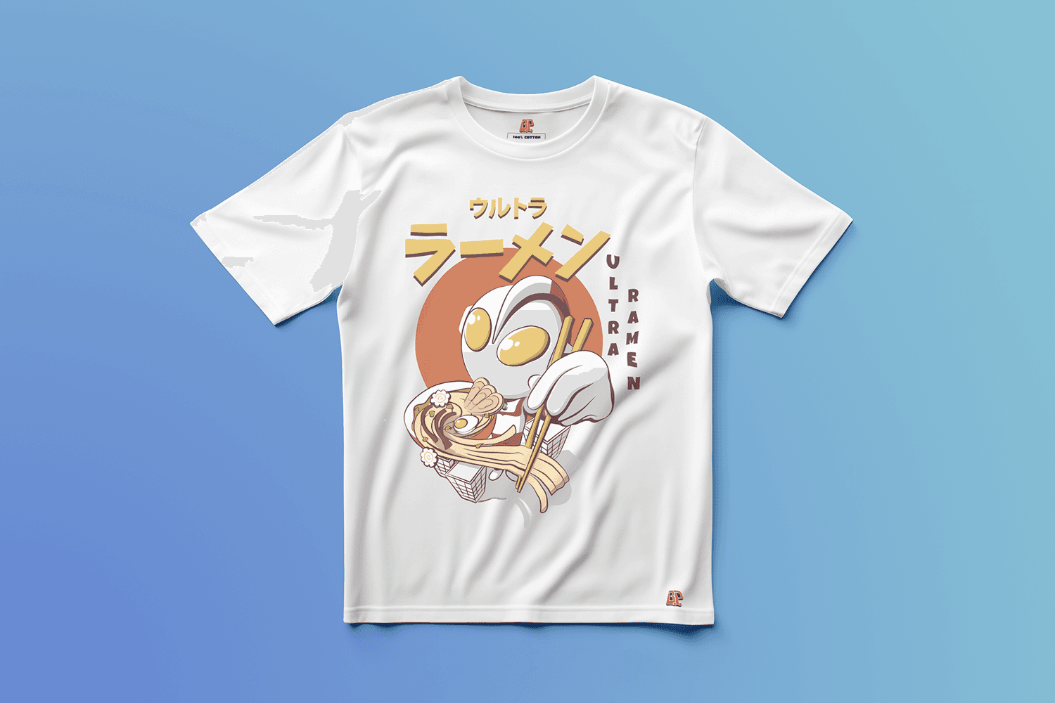 Ultra Ramen Editionの白いグラフィックTシャツ（正面）